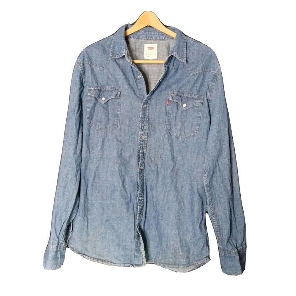 VINTAGE Levis Jacket Adult size XL EXTRA LARGE Blue Red Tab Denim Jean Coat Mens